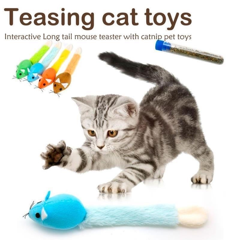 Long Tail Mouse Cat Toy for Indoor Play