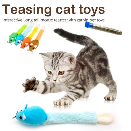 Long Tail Mouse Cat Toy for Indoor Play